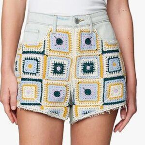 Blank NYC Crochet Front Cutoff Denim Shorts